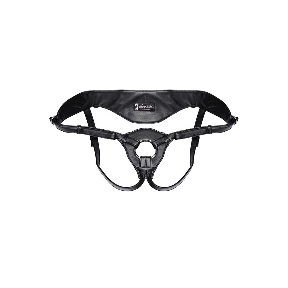 Трусики для страпона Patent Leather Strap On Harness Lux Fetish, черный, OS LF1360-BLK - Lux Fetish - Трусики с кольцом - Купить