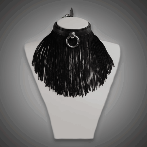 Echtlederhalsband mit Fransen 2,0 cm