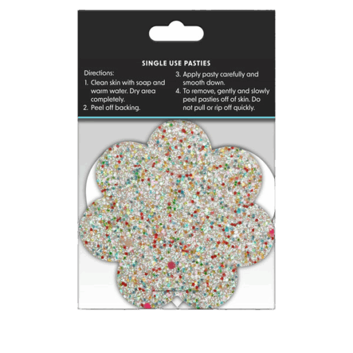 Alternative view of Sticker Herz & Blume glitzer pastell 2 paar
