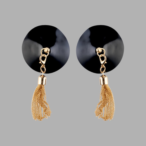 Shiny Black Pasties mit Kettenbommeln gold