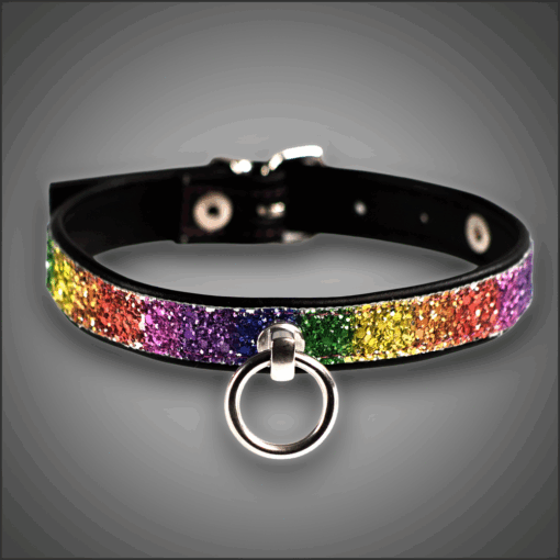 Echtlederhalsband Rainbow Diamond 2,0 cm