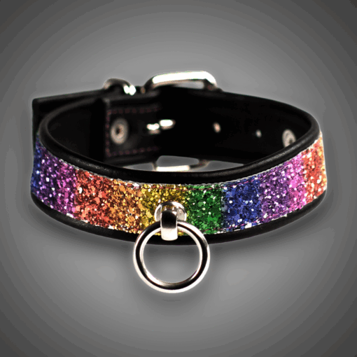 Echtlederhalsband Rainbow Diamond 3,0 cm