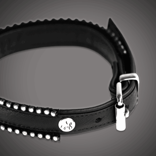 Alternative view of Echtlederhalsband mit Kristallen 2,0 cm