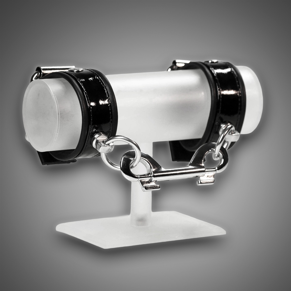 Kunstlederhandcuffs Lack 3,0 cm – Bild 3