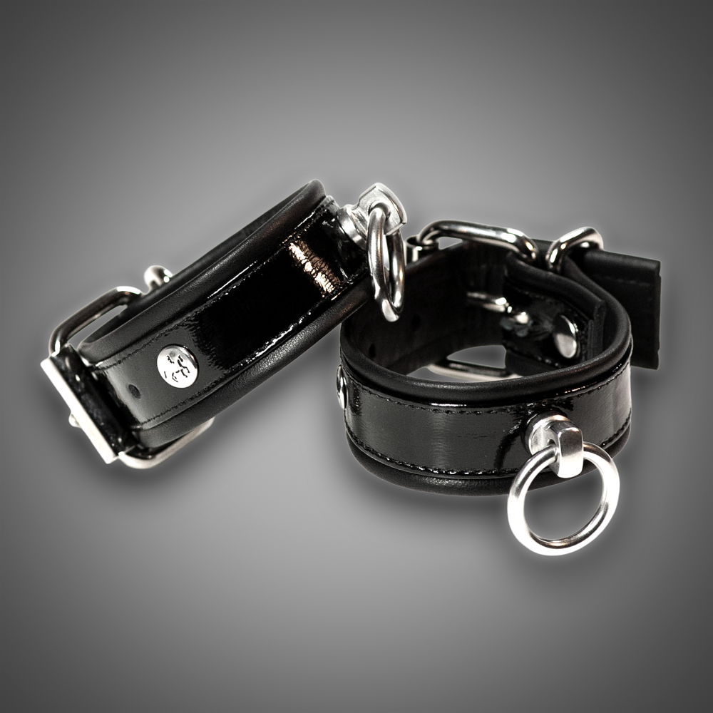 Echtlederhandcuffs Lack 3,0 cm – Bild 3