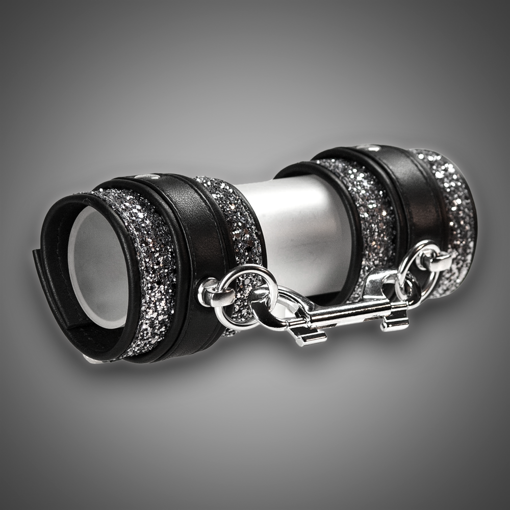 Echtlederhandcuffs Silver Diamond & Leder 7,0 cm
