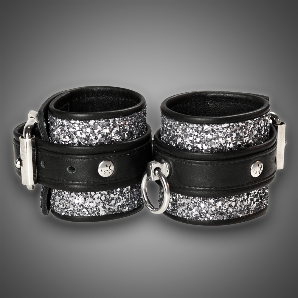 Echtlederhandcuffs Silver Diamond & Leder 7,0 cm – Bild 2