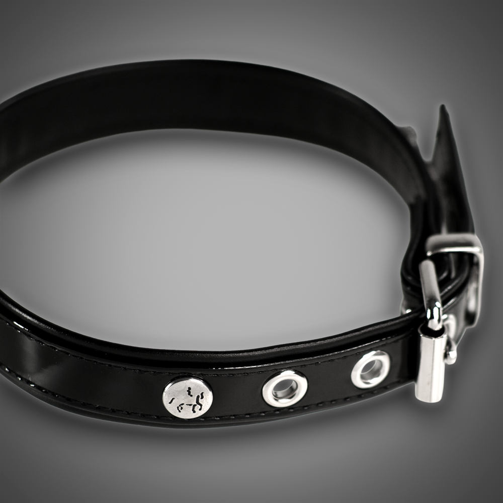 Kunstlederhalsband Lack 2,0 cm – Bild 3