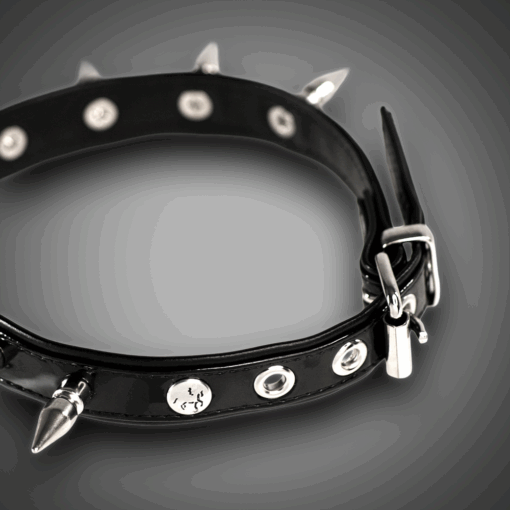 Alternative view of Kunstlederhalsband mit Spikes 2,0 cm