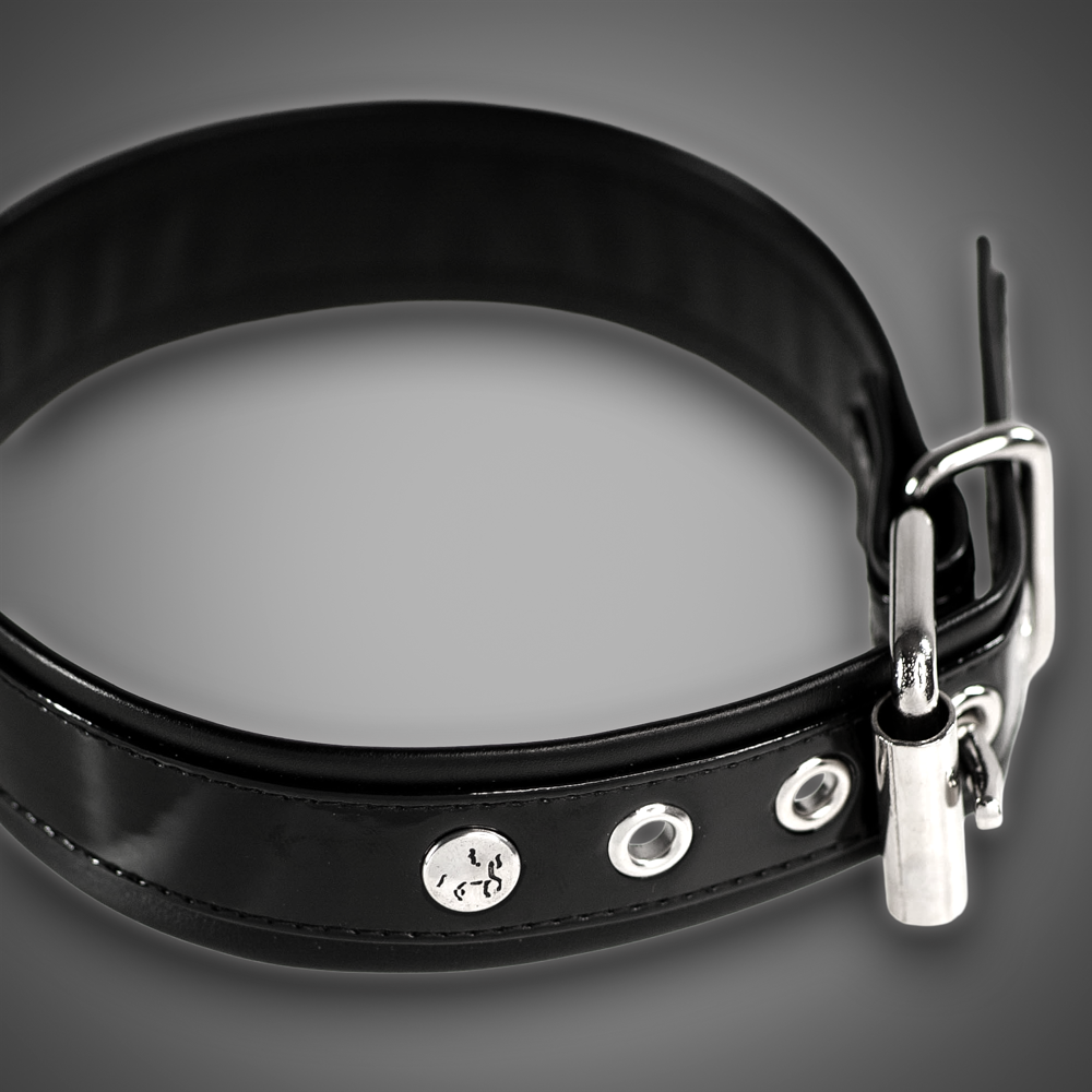 Kunstlederhalsband Lack 3,0 cm – Bild 2