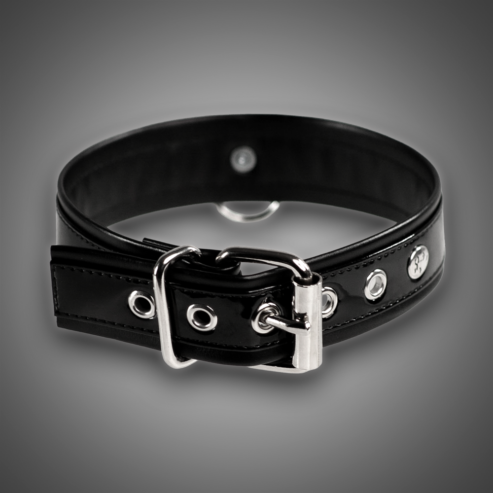 Kunstlederhalsband Lack 3,0 cm – Bild 3