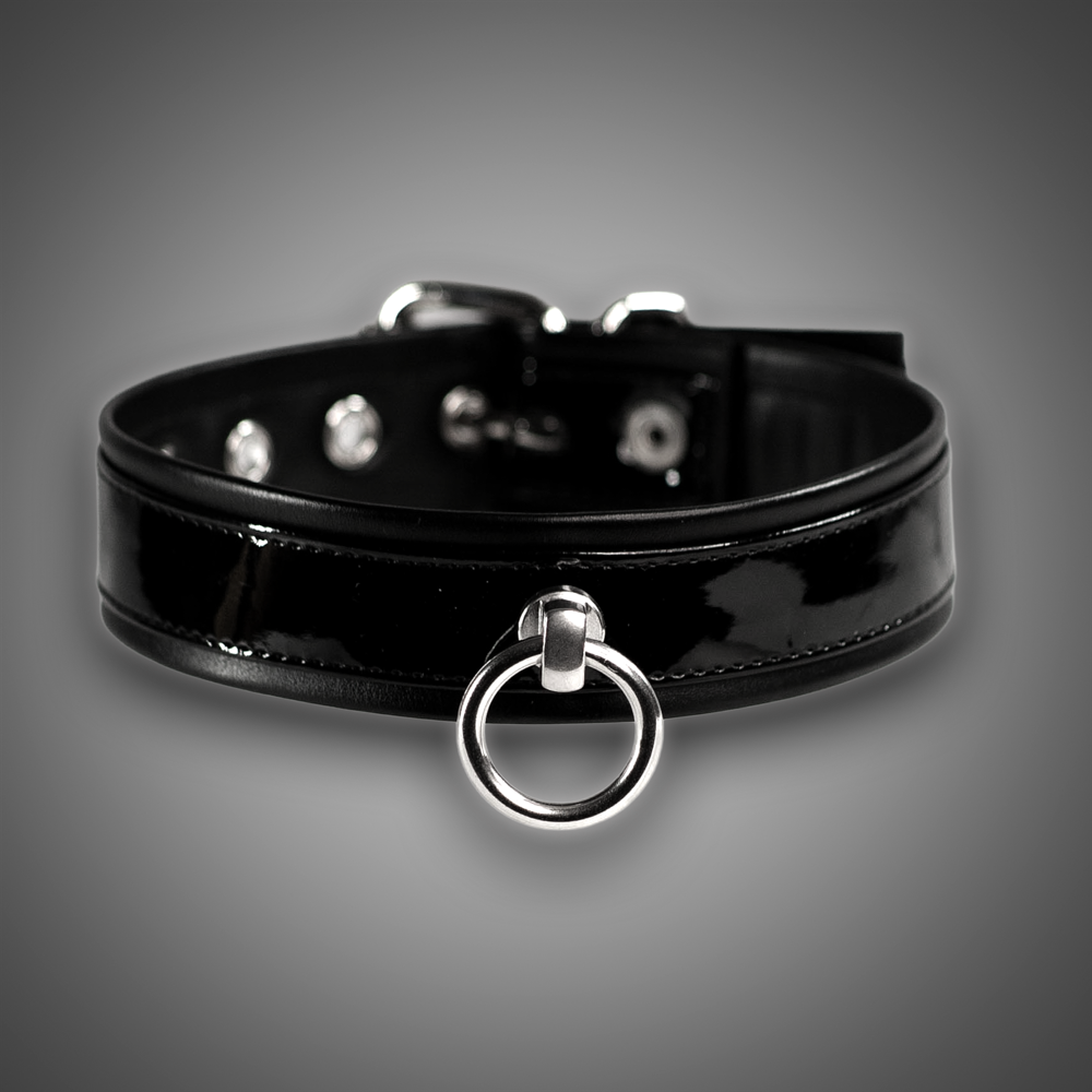 Kunstlederhalsband Lack 3,0 cm