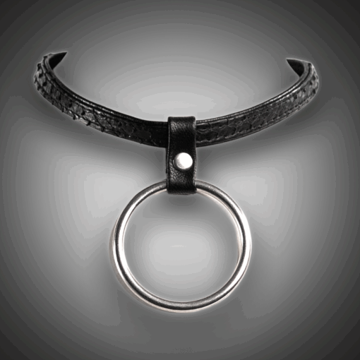 Pythonlederhalsband Slim mit Ring