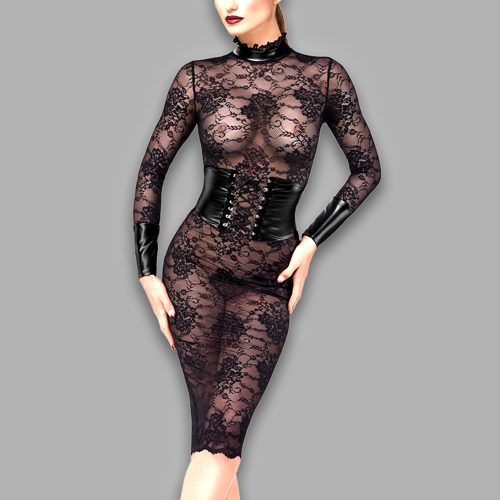 Midikleid Norielle aus Spitze mit Crosagendetail