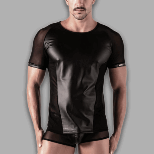 Rebel T-Shirt im Mix Wetlook & Mesh