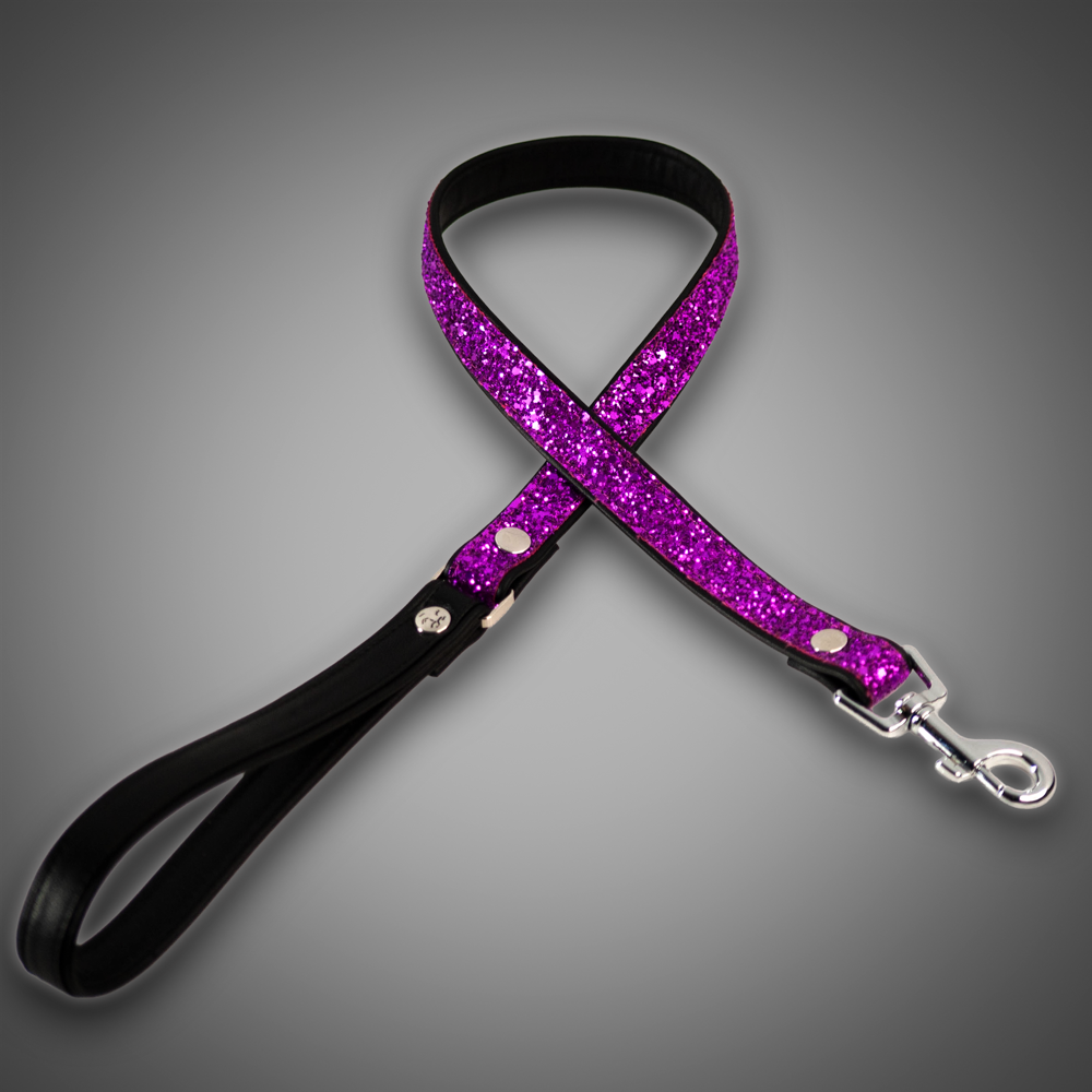 Echtlederleine Fuchsia Diamond