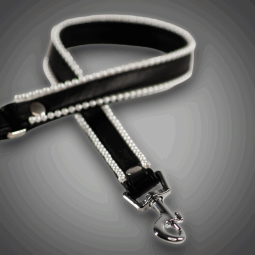 Alternative view of Echtlederleine mit weißen Perlen