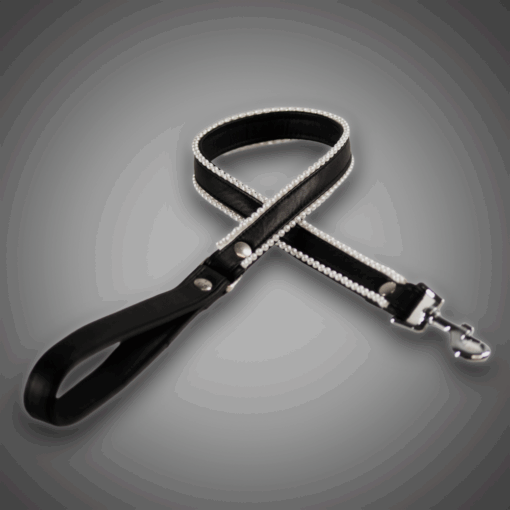 Echtlederleine mit weißen Perlen