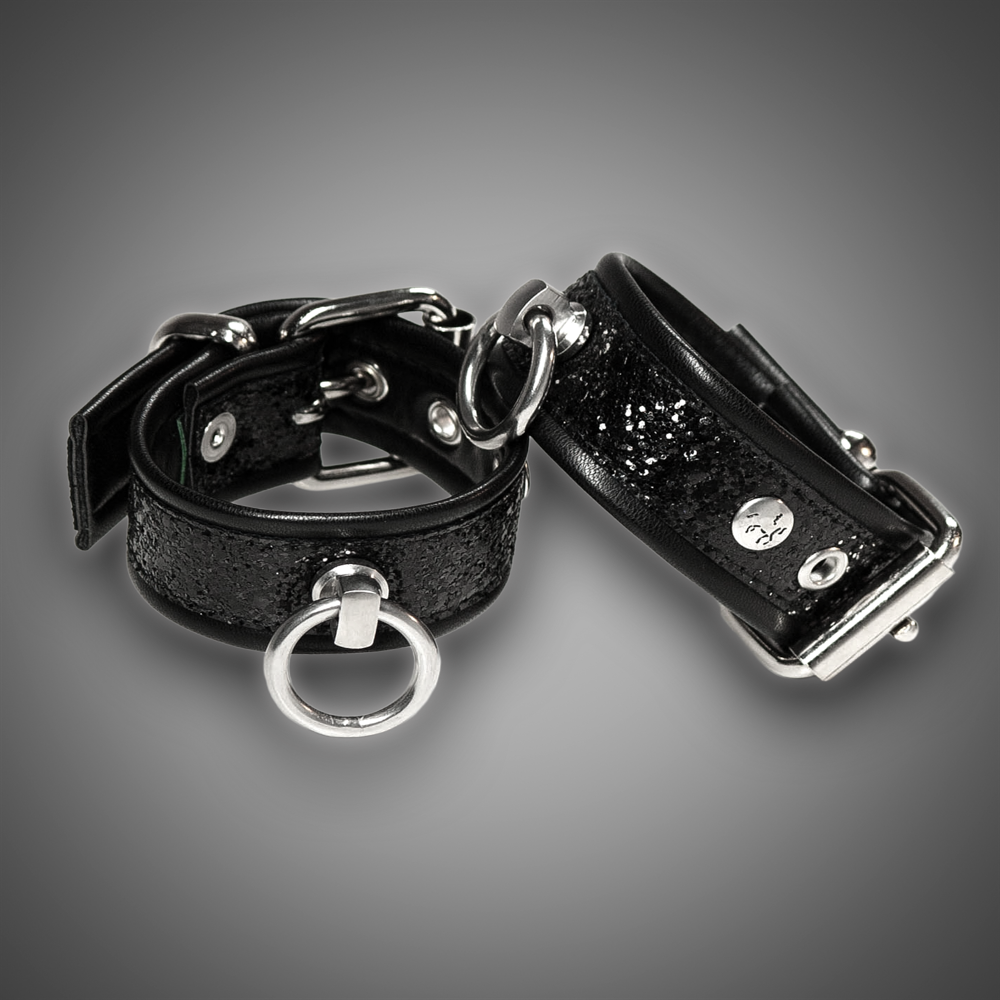 Kunstlederhandcuffs Black Diamond 3,0 cm – Bild 3