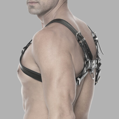 Alternative view of Kunstlederharness Bulldog mit Ring