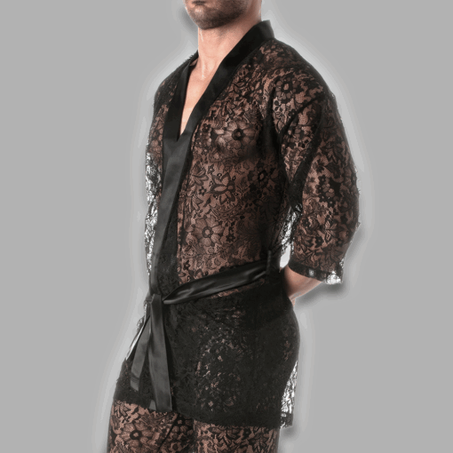 Alternative view of Kimono aus schwarzer Spitze