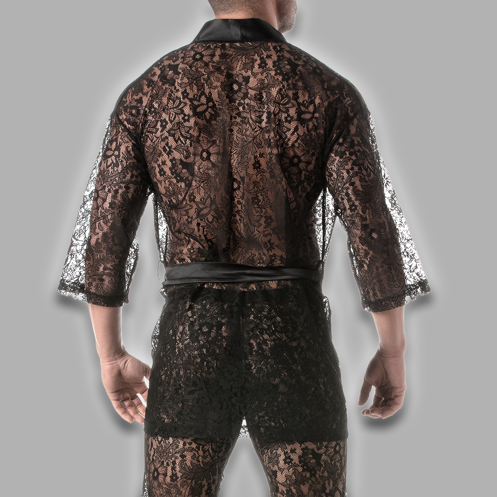 Kimono aus schwarzer Spitze – Bild 3