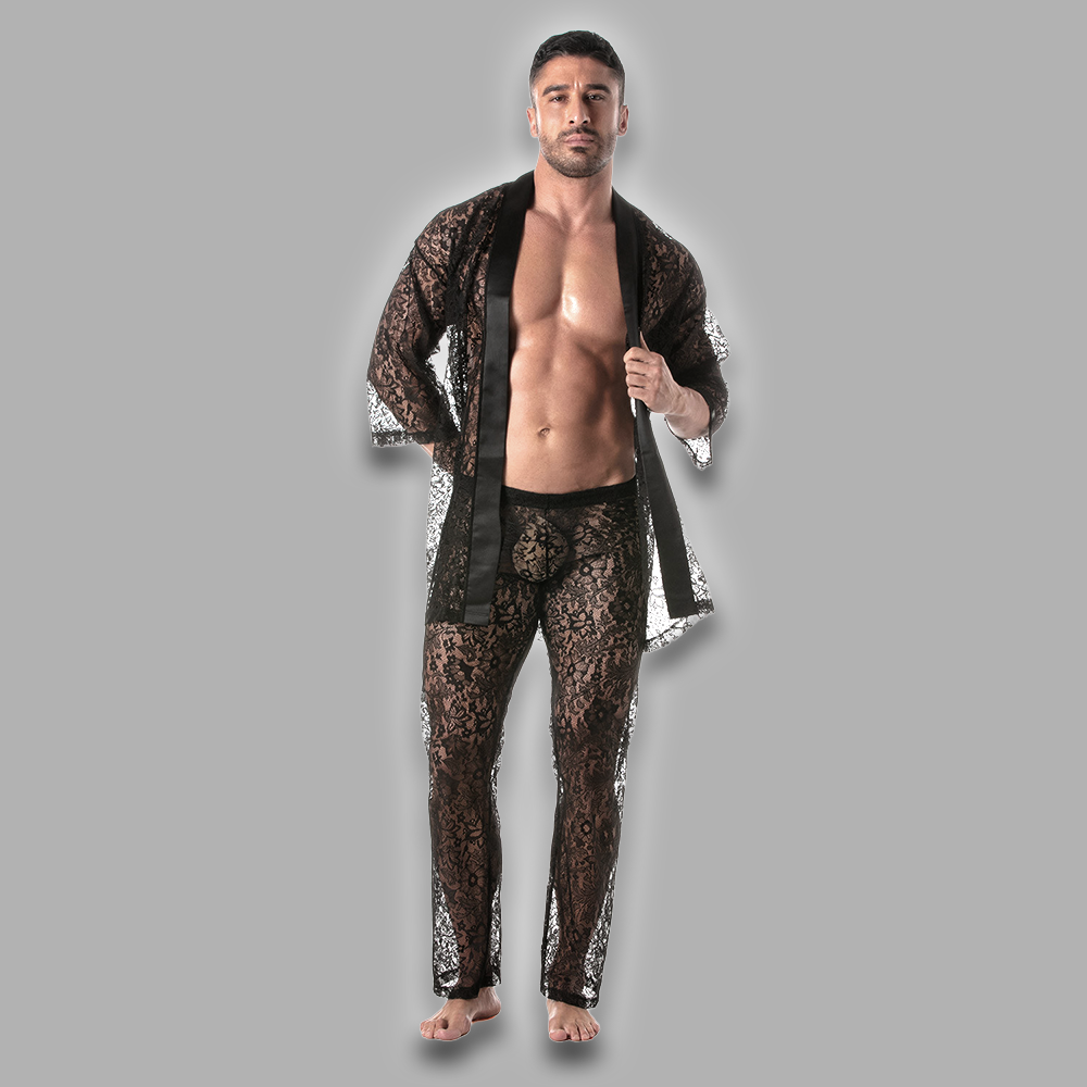 Kimono aus schwarzer Spitze – Bild 4