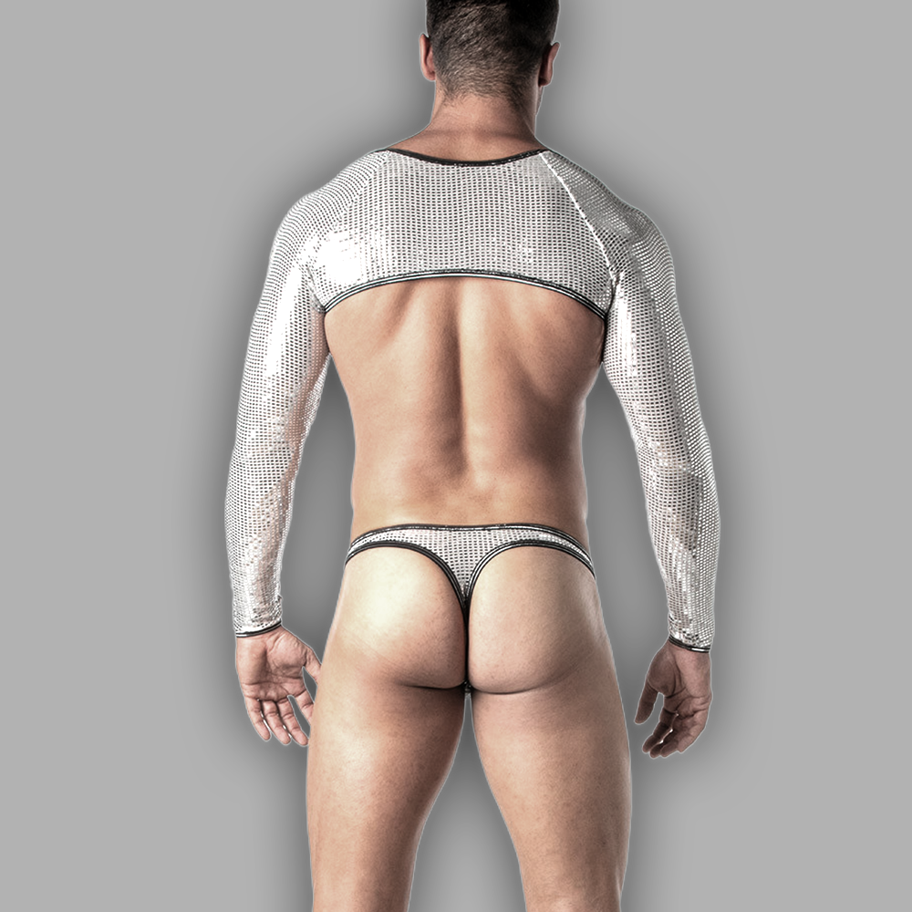 Bolero Langarm silber Glitter – Bild 2