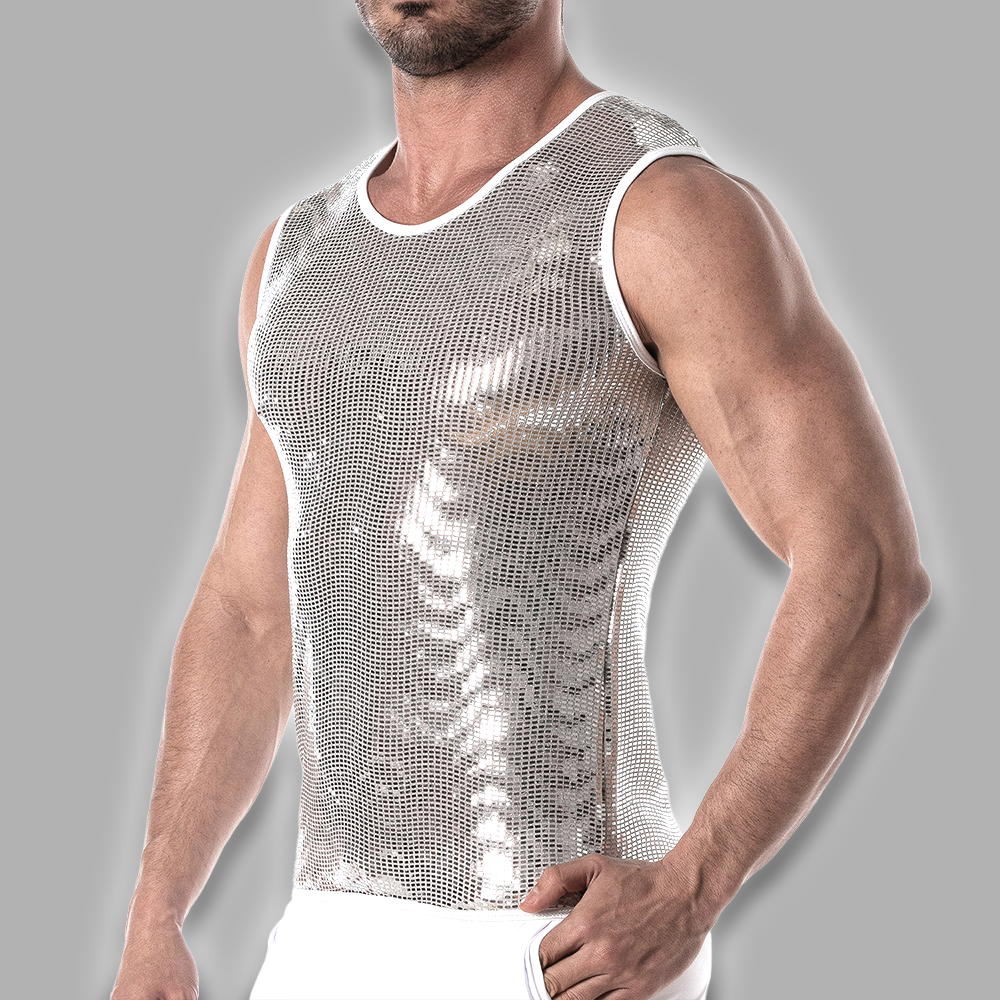 Tanktop aus funkelndem silber – Bild 2