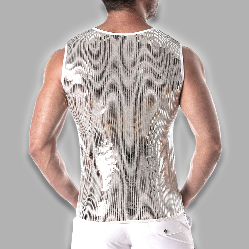 Tanktop aus funkelndem silber – Bild 3