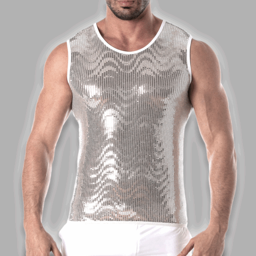 Tanktop aus funkelndem silber