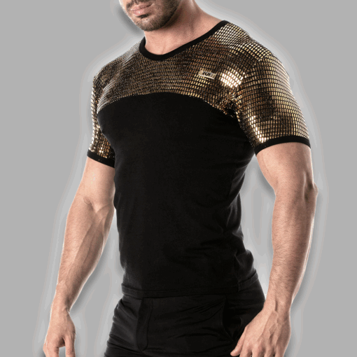Alternative view of T-Shirt gold funkelnd und schwarz