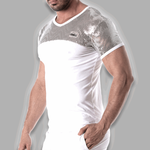 Alternative view of T-Shirt silber funkelnd und weiß