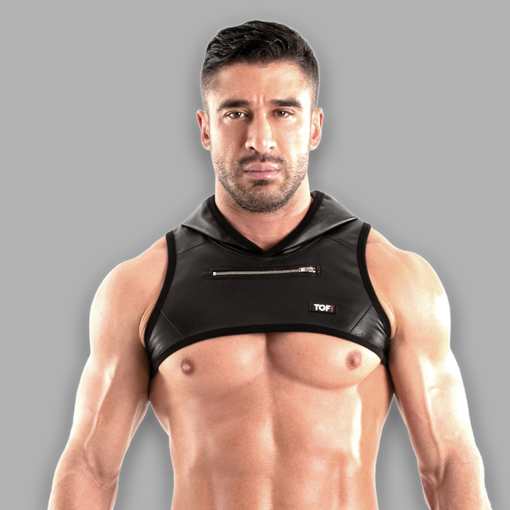 Kinky Croptop mit Hoodie & Zip-Tasche