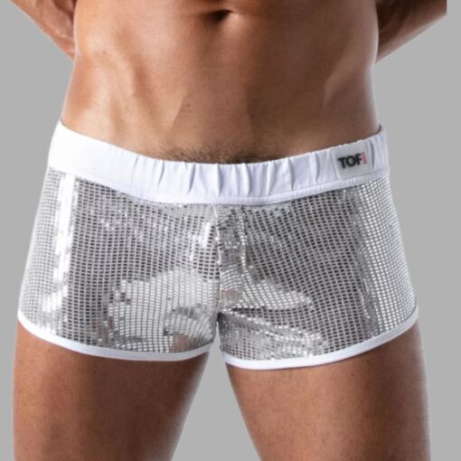 Star Trunk Shorty Silber Glitter Frontansicht