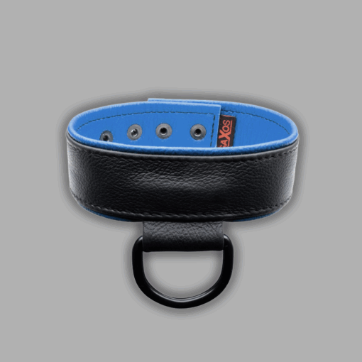 Choker softes Leder schwarz / blau