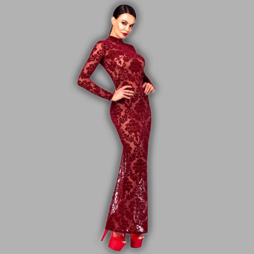 Red Velvet long dress