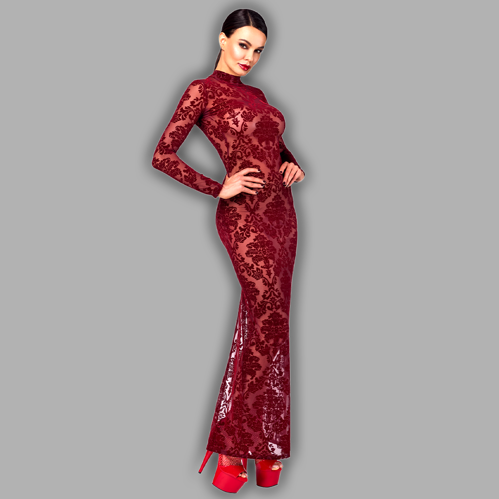 Red Velvet long dress