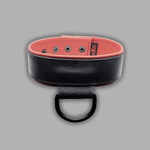 Choker softes Leder schwarz / rot