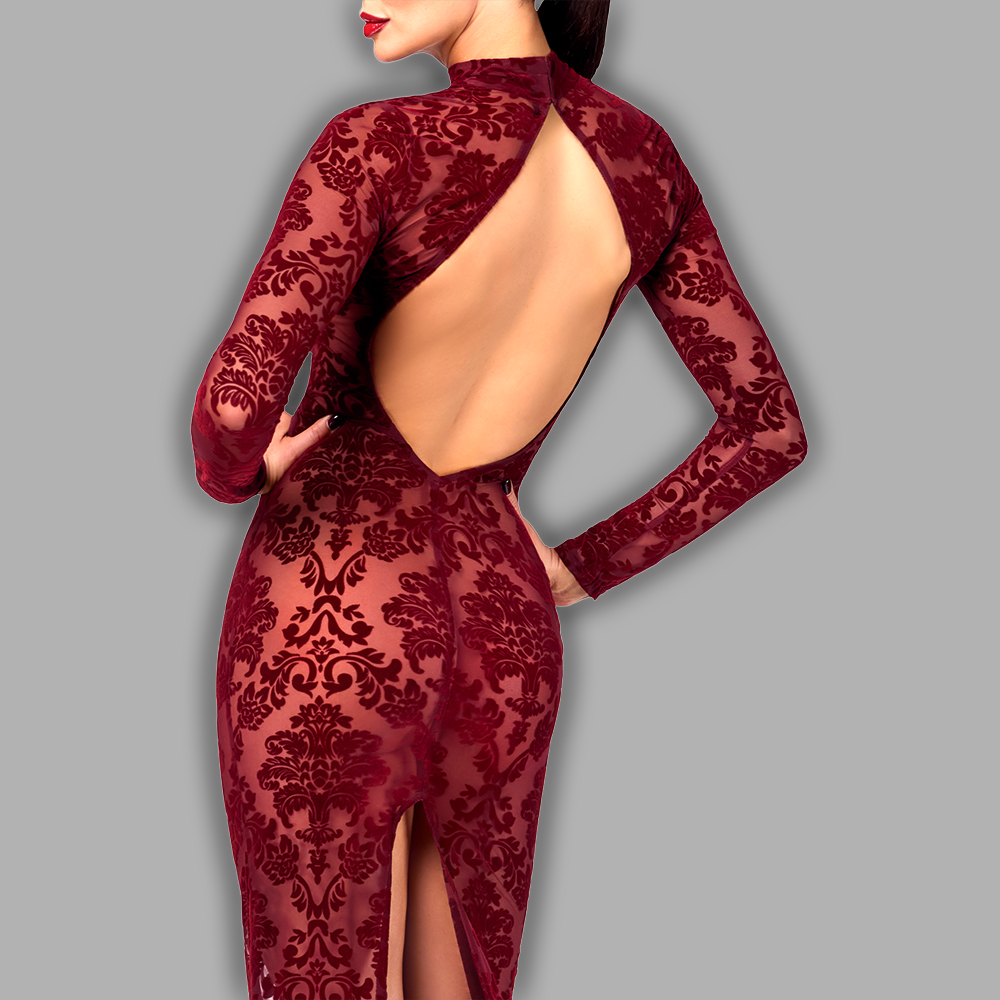 Red Velvet long dress – Bild 4