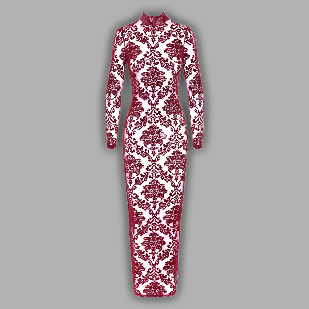Red Velvet long dress – Bild 5