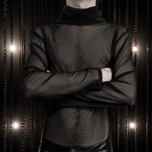 clubwear meshshirt schwarz