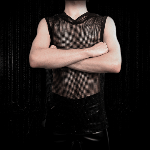Alternative view of Hoodie Tank Top Diamond Mesh schwarz