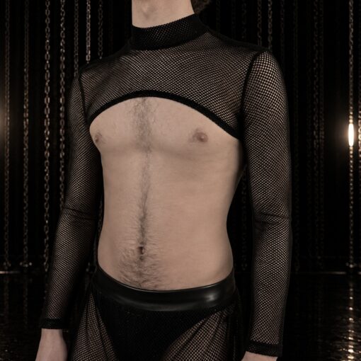 transparentes mesh croptop schwarz
