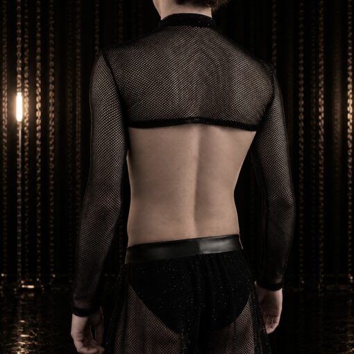 Black Mesh Crop Top
