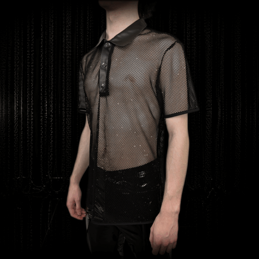 Alternative view of Diamond Mesh Polo Shirt schwarz