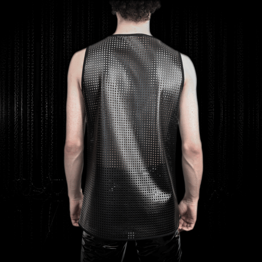 Alternative view of Tank Top Kunstleder perforiert schwarz