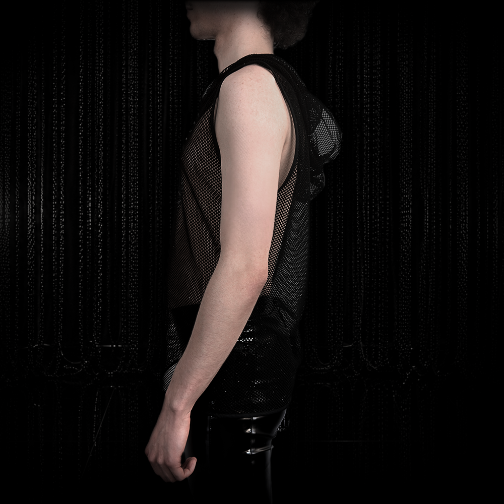 Hoodie Tank Top Diamond Mesh schwarz – Bild 3
