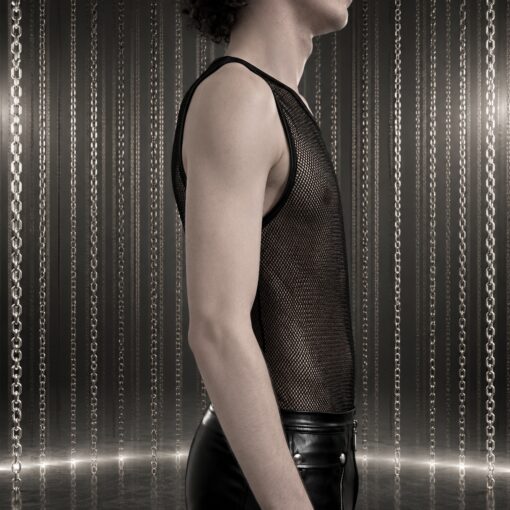 Schwarzes Mesh Tanktop Wetlook