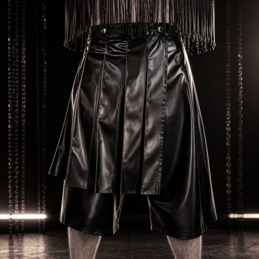 kunstleder bermuda shorts schwarz